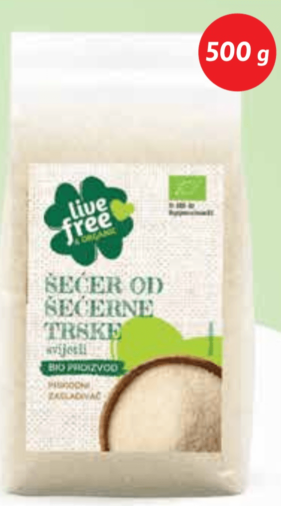 Live Free & Organic Šećer od šećerne trske - Akcija u trgovini Plodine