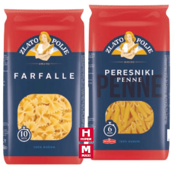 Zlato polje Tjestenina 500 g ili 400 g - Akcija u trgovini Tommy
