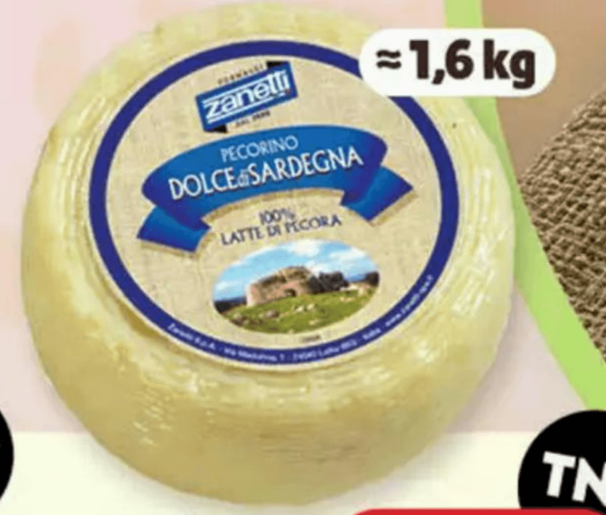 Ovčji sir Dolce di Sardegna cca 1,6 kg ZANETTI - Akcija u trgovini Stanić Diskont