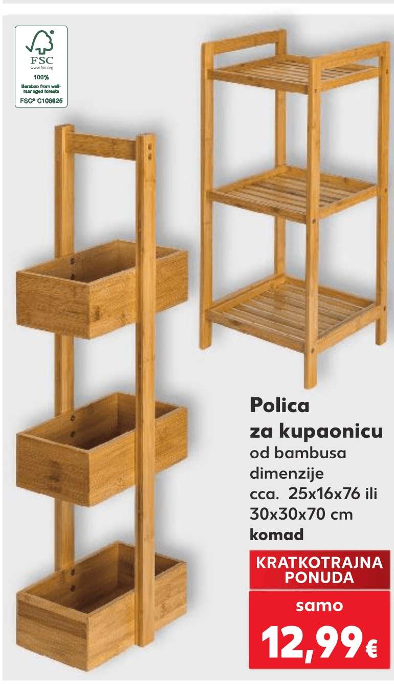 Polica za kupaonicu 1 komad - Akcija u trgovini Kaufland