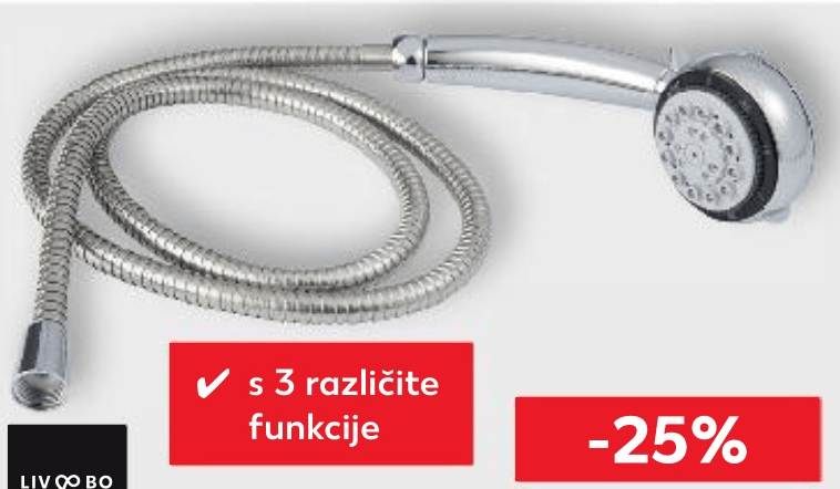 Tuš s crijevom komad LIV QO BO - Akcija u trgovini Kaufland