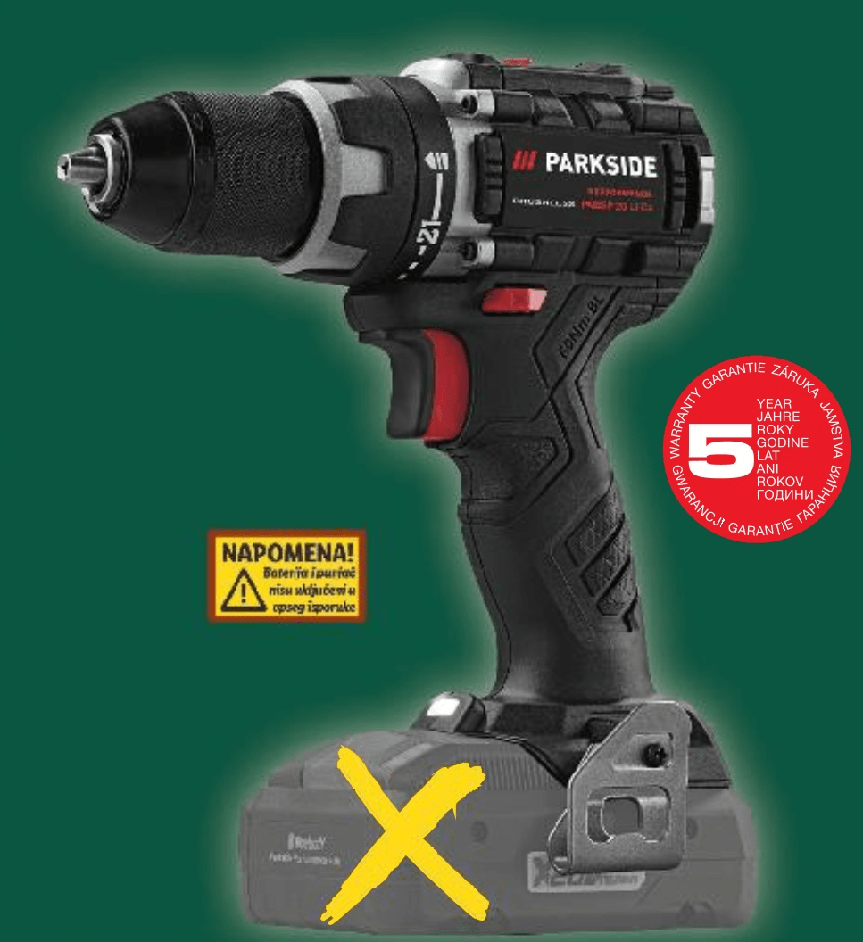 PARKSIDE PERFORMANCE® Aku odvijač-bušilica - Akcija u trgovini Kaufland