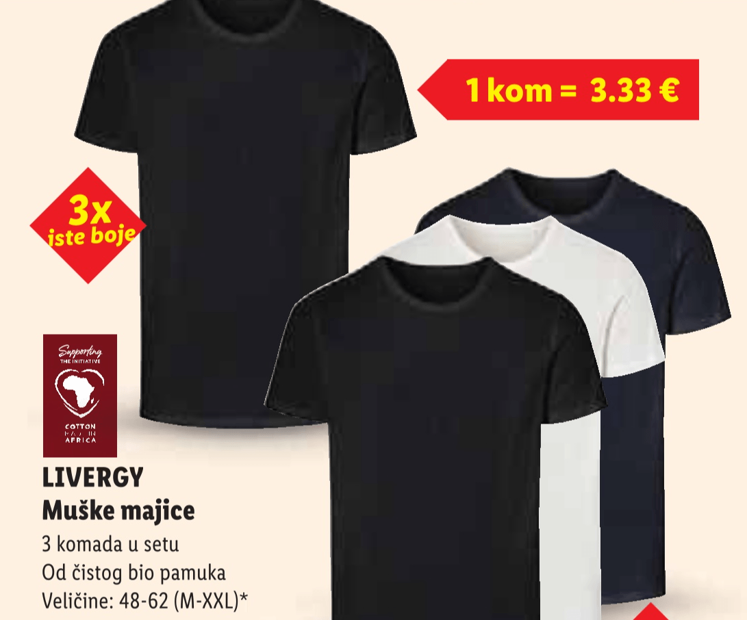 LIVERGY Muške majice 3 komada u setu - Akcija u trgovini Lidl