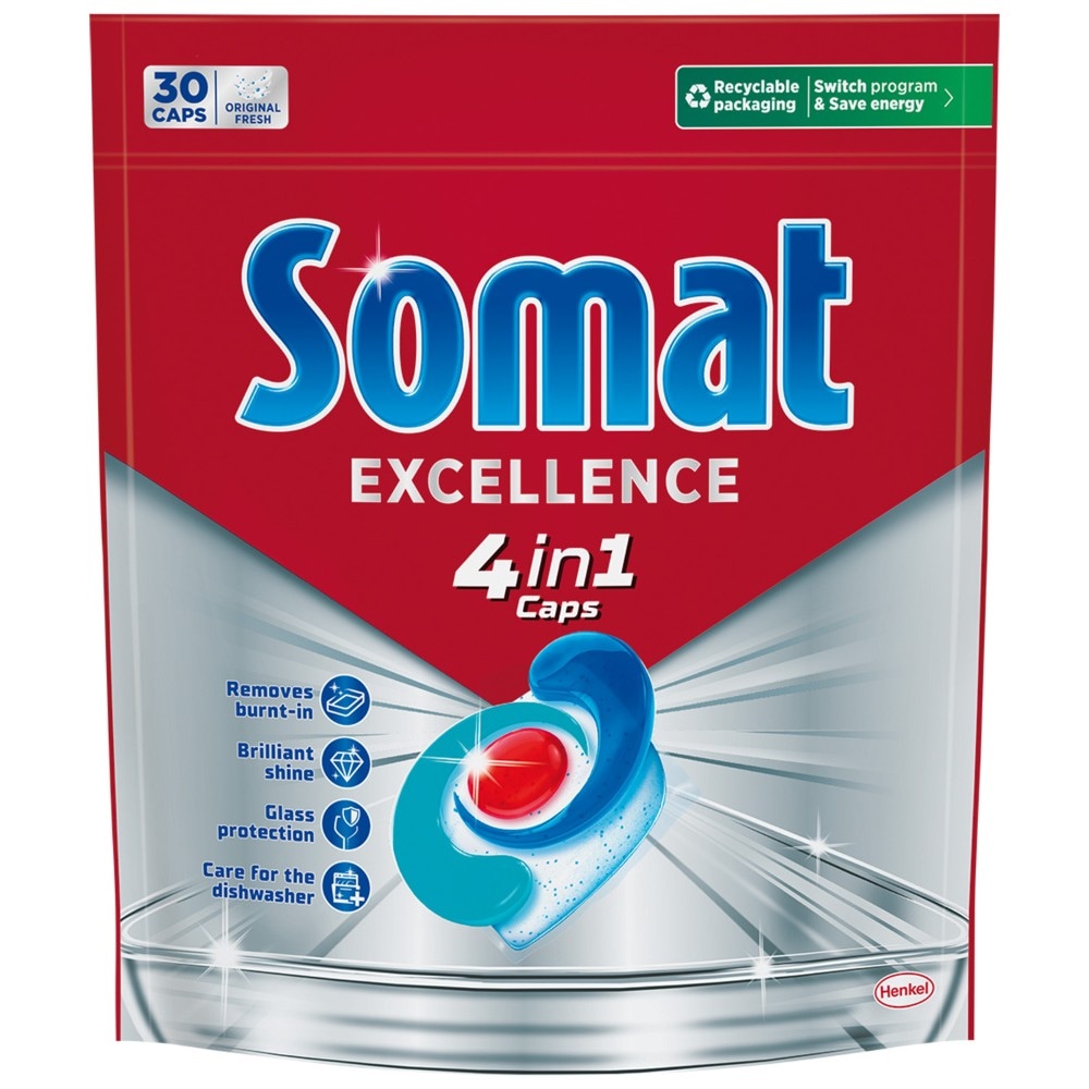 Somat Excellence 4in1 kapsule za strojno pranje posuđa 40 kom Akcija u trgovini Mueller