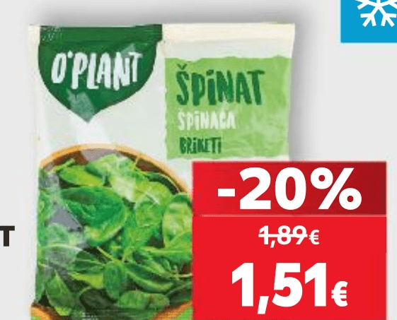 O'Plant Špinat 400 g - Akcija u trgovini Kaufland