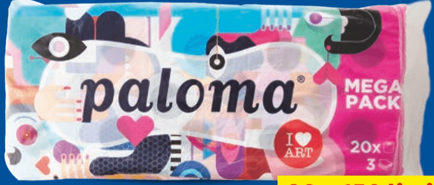 Paloma Toaletni papir 20 x 150 listića - Akcija u trgovini Lidl