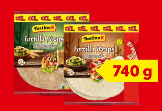 Tastino/Snack Day tortilje 740 g Akcija u trgovini Lidl