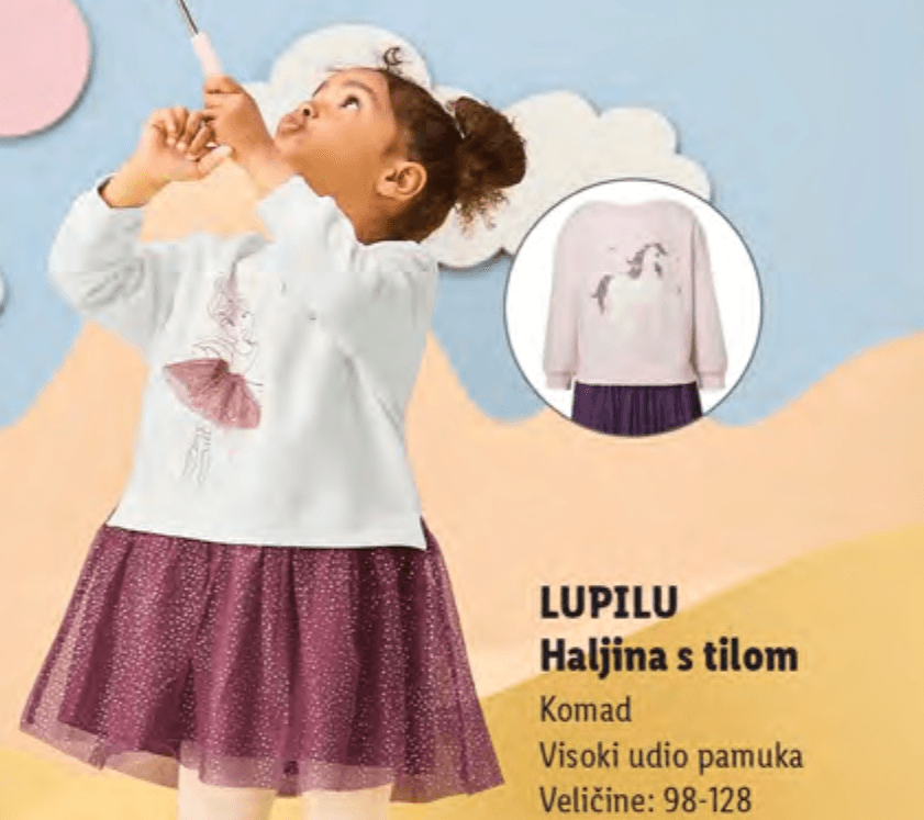Lupilu haljina s tilom Komad Akcija u trgovini Lidl