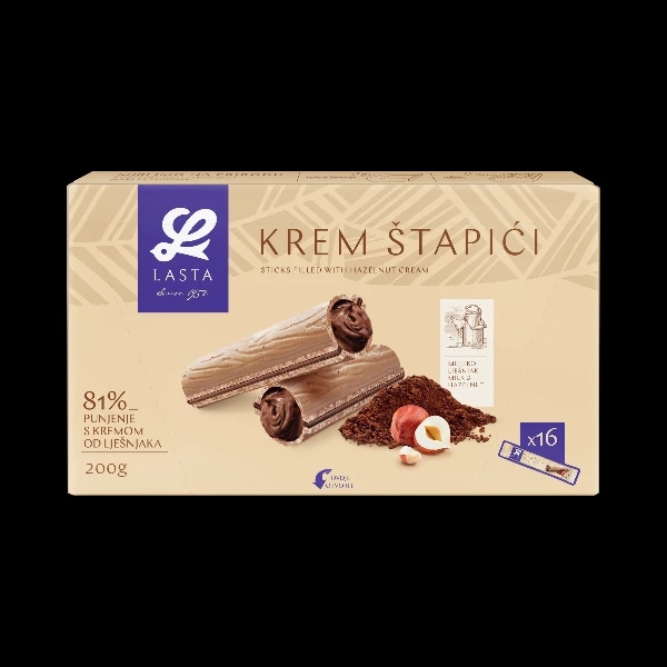 Lasta Krem štapići lješnjak 200 g - Akcija u trgovini KTC