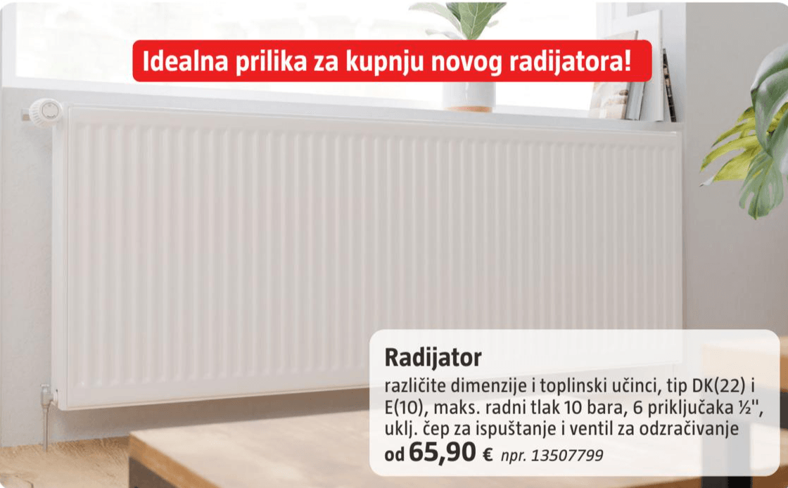 Radijator Akcija u trgovini Bauhaus