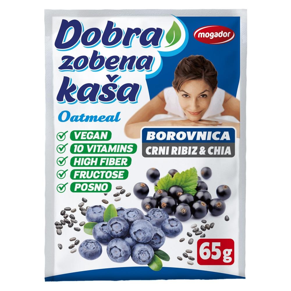 Mogador Dobra zobena kaša Borovnica Crni Ribiz i Chia 65g - Akcija u trgovini Žabac