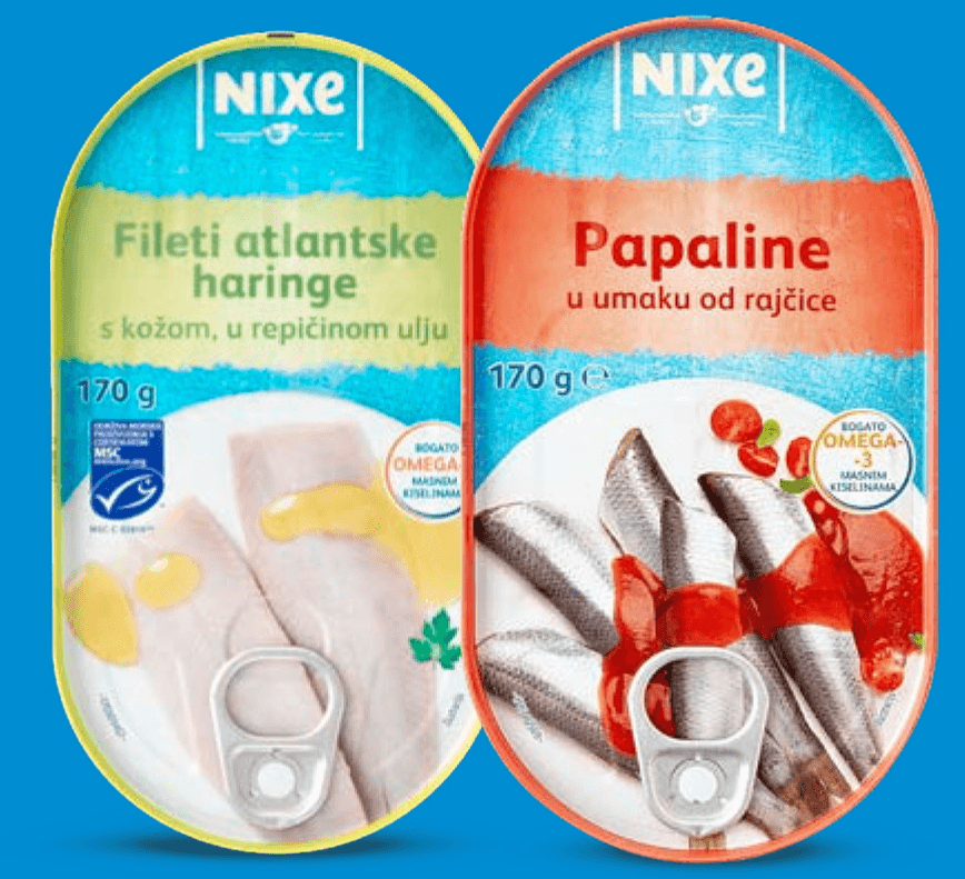NIXE Papaline u umaku od rajčice ili Fileti haringe 170 g - Akcija u trgovini Lidl