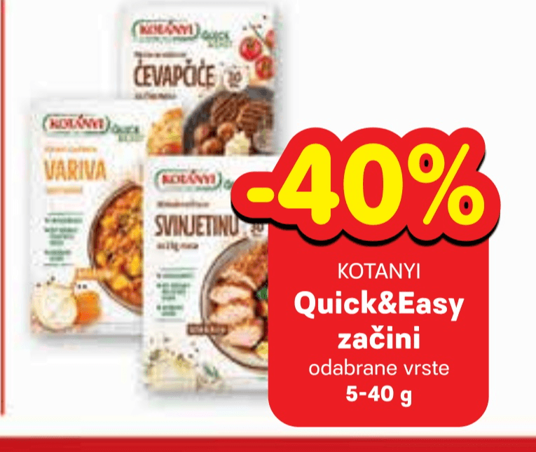 Kotanyi Quick&Easy začini 5-40 g - Akcija u trgovini Plodine