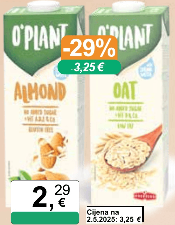 Biljni napitak O'Plant 1 l - Akcija u trgovini KTC