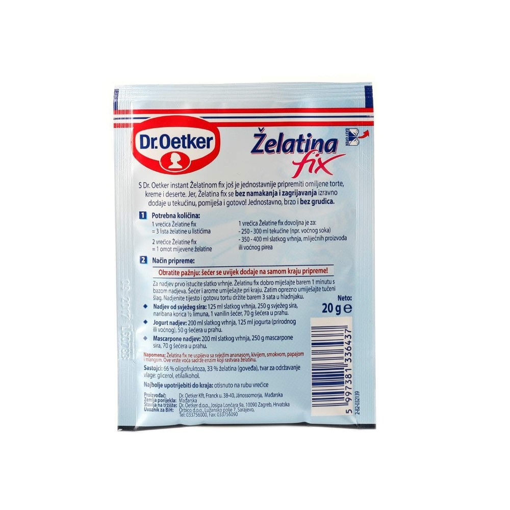 Želatina fix 20 g Dr. Oetker Akcija u trgovini KTC
