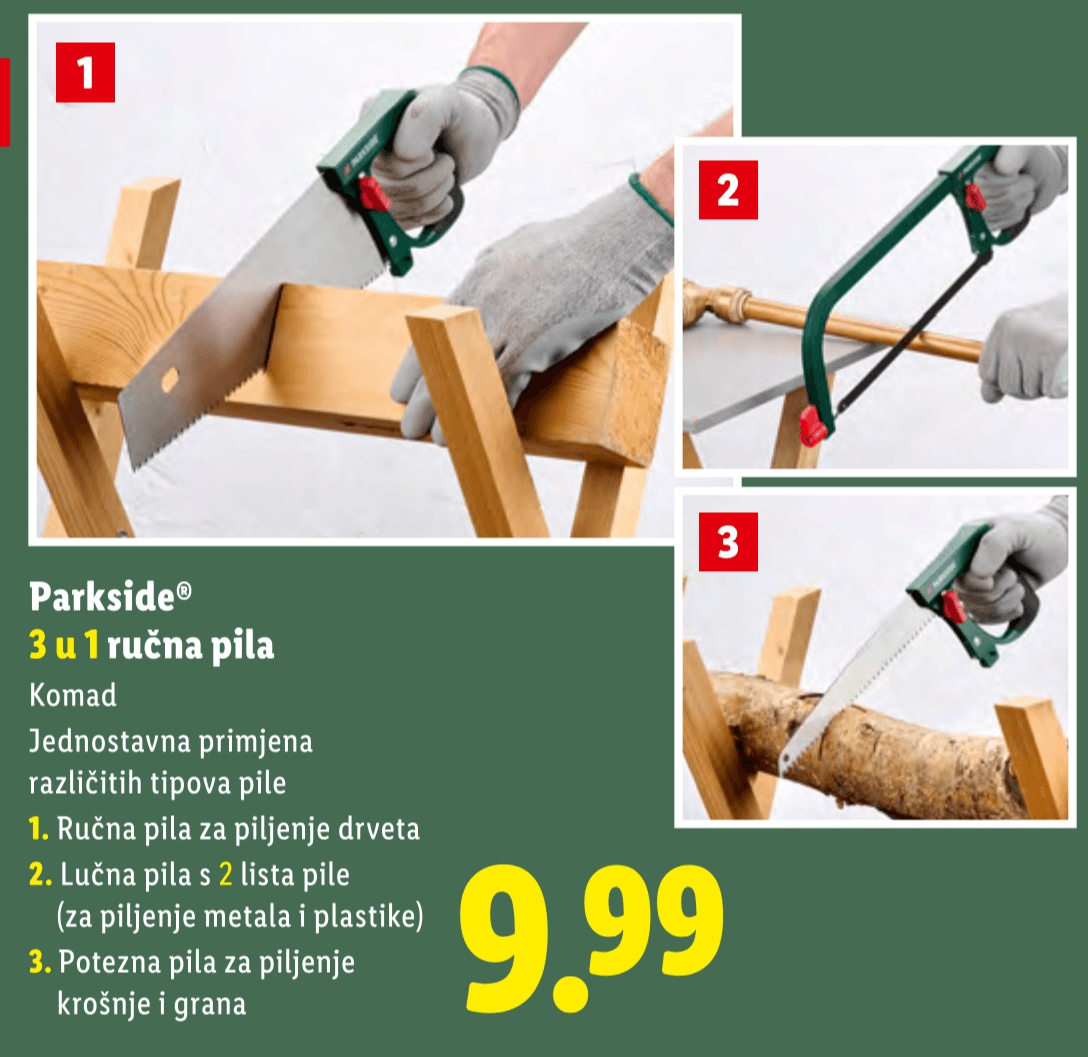 Parkside 3 u 1 ručna pila Akcija u trgovini Lidl