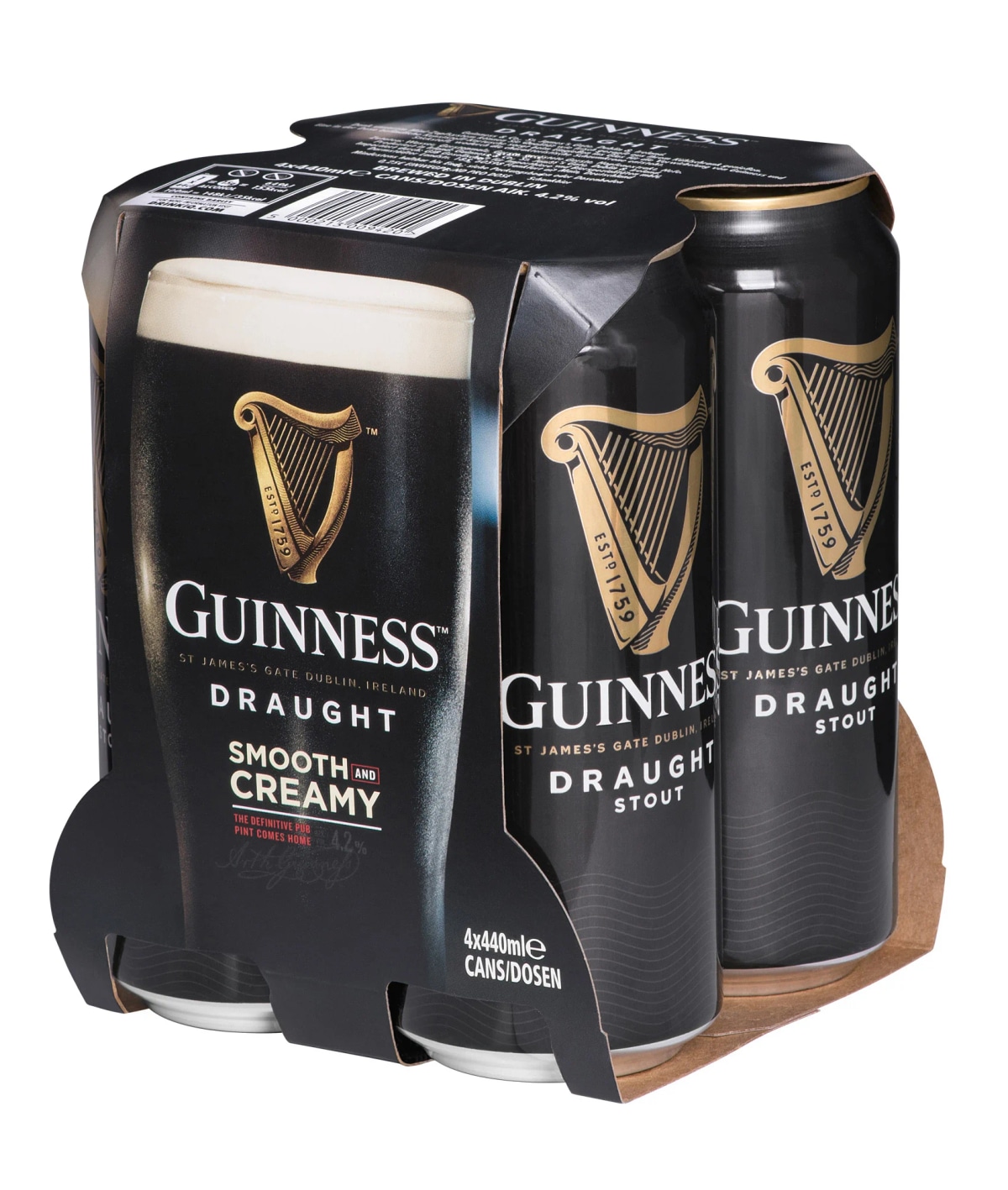 GUINNESS Draught crno pivo 4 x 0.44 l - Akcija u trgovini Lidl