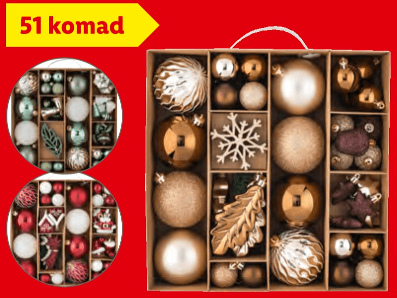 LIVARNO home Ukrasi za božićno drvce 51 komad - Akcija u trgovini Lidl