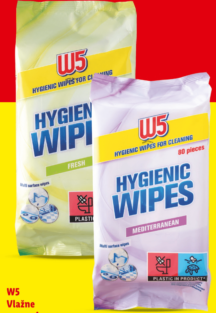 W5 Vlažne maramice za čišćenje 80 listova - Akcija u trgovini Lidl