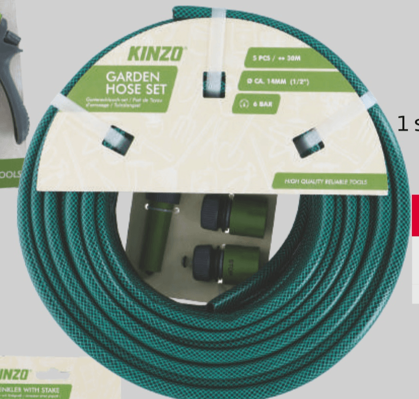 Kinzo Vrtno crijevo 1 set, 5 kom, duljina: 30 m - Akcija u trgovini Tommy