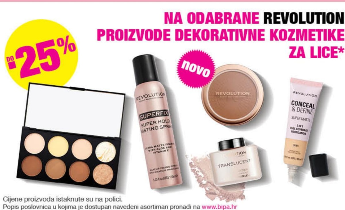 Odabrani Revolution proizvodi dekorativne kozmetike za lice - Akcija u trgovini Bipa