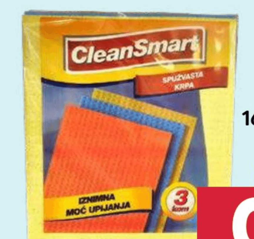 Clean Smart Spužvasta krpa 3/1 - Akcija u trgovini Pivac