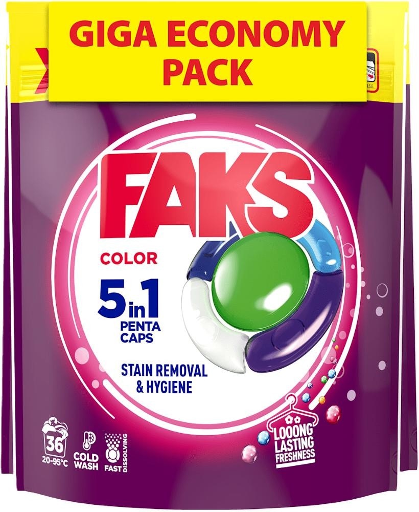 Faks deterdžent za rublje Color 5u1 2 x 36 kom Akcija u trgovini Kaufland