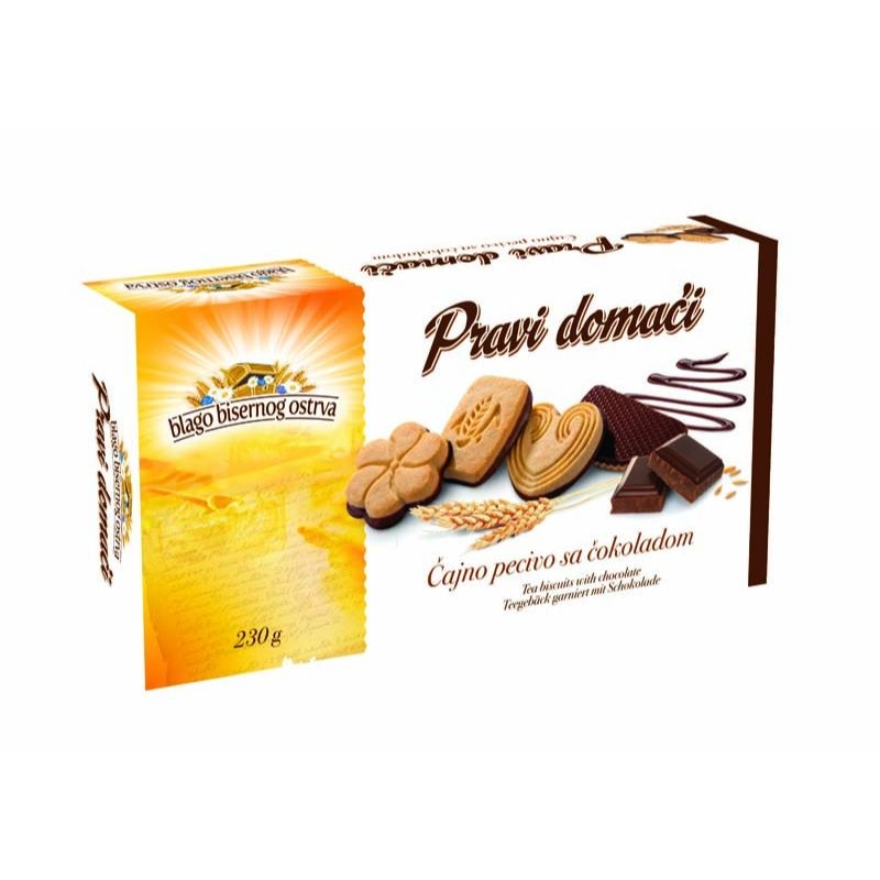 Pravo domaće Čajno pecivo s čokoladom 230 g - Akcija u trgovini Kaufland