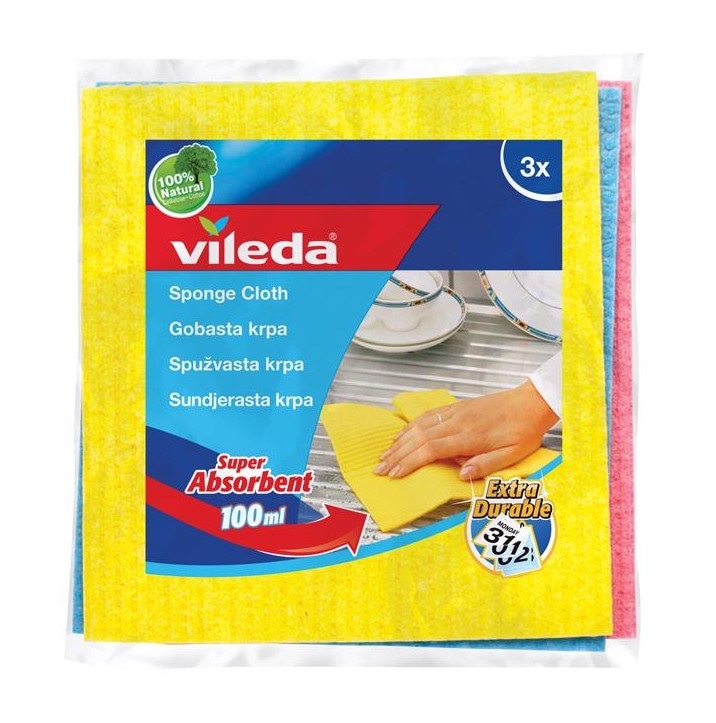 Vileda Set spužvastih krpa 3 komada u pakiranju - Akcija u trgovini Spar