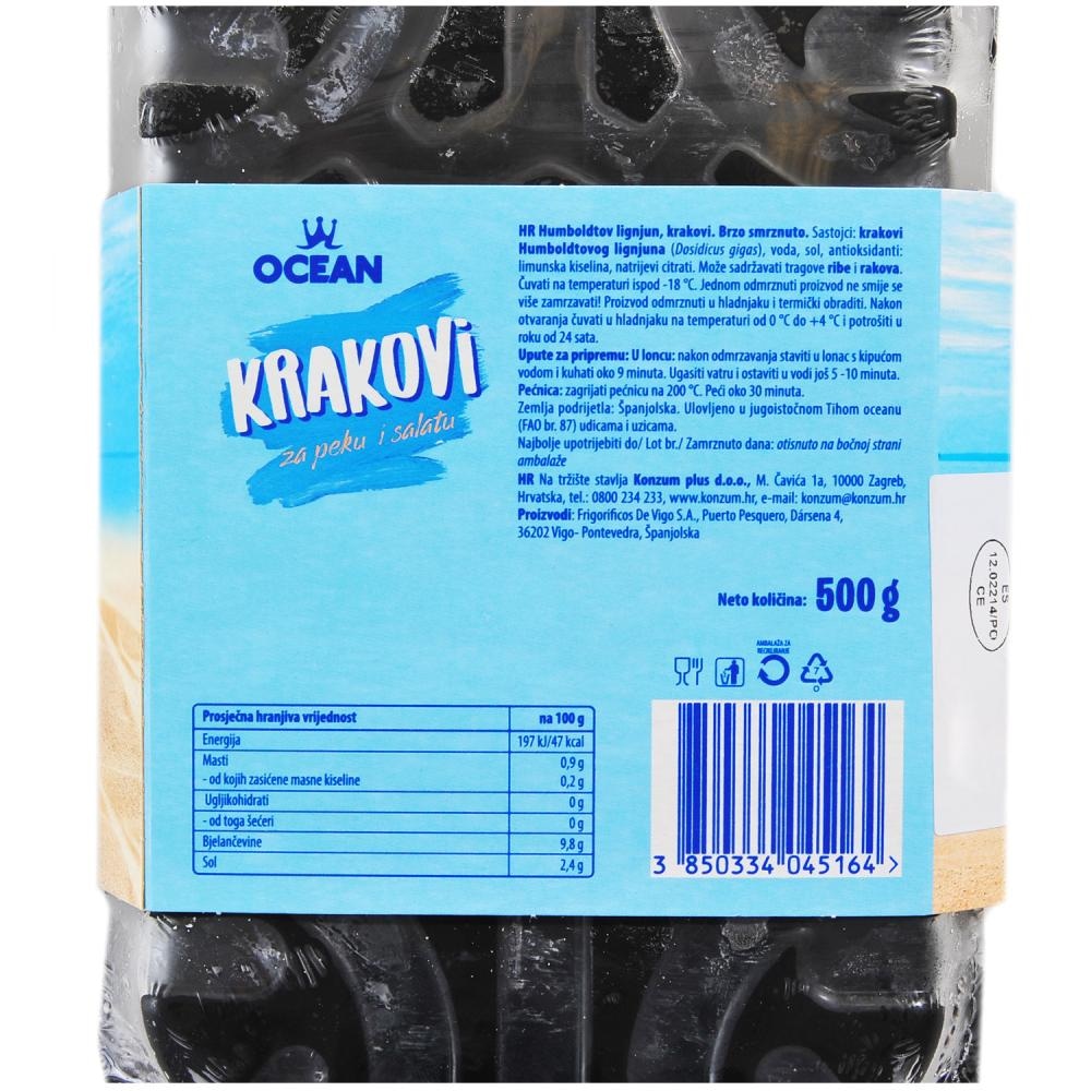 Ocean Krakovi Divovske Lignje 500g - Akcija u trgovini Konzum