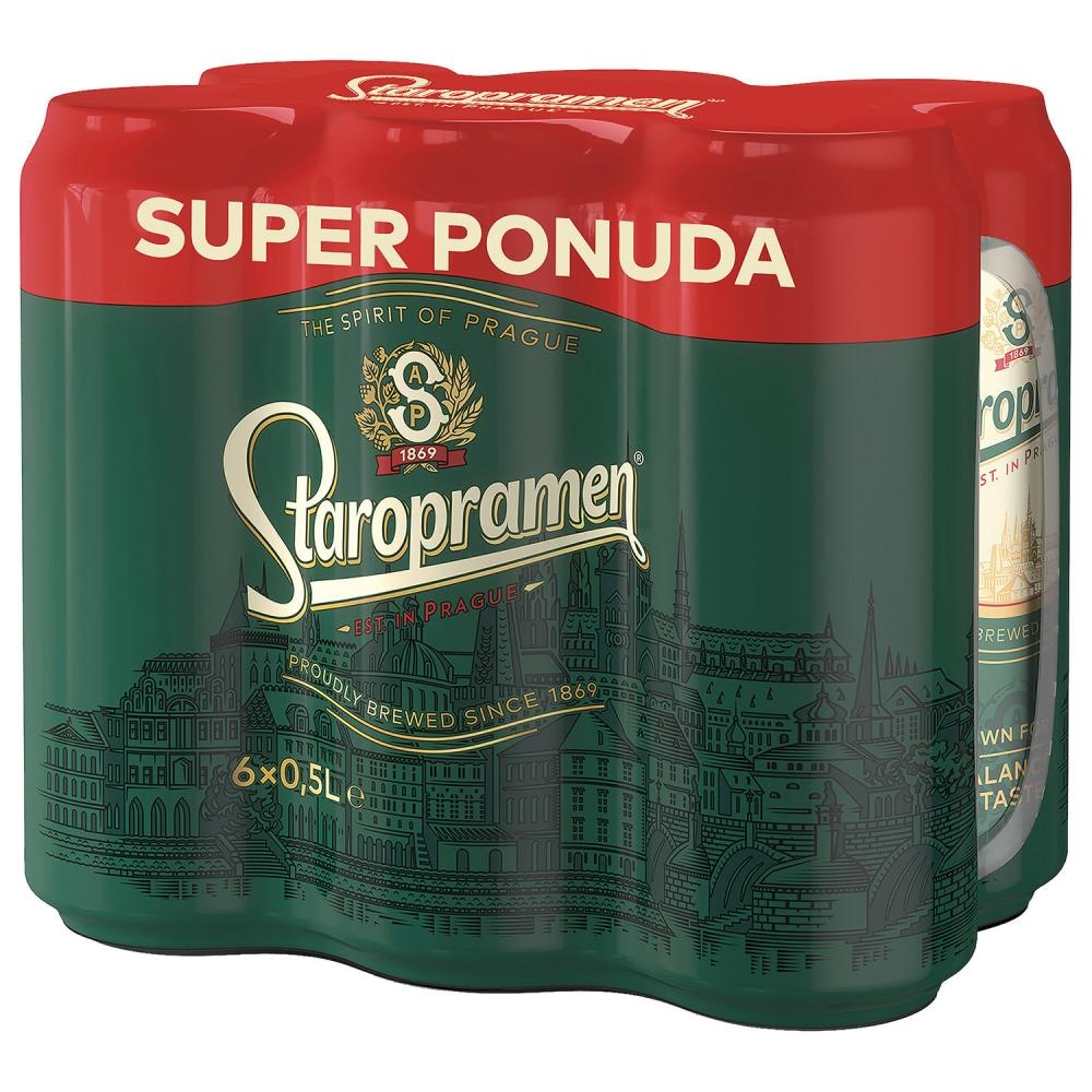 Staropramen Svijetlo pivo 6x0,5 L - Akcija u trgovini Kaufland