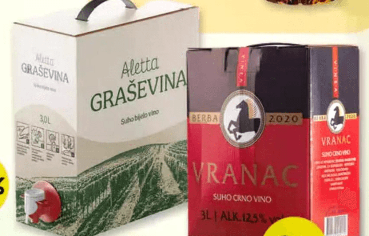 Vino graševina ili vranac 3 l - Akcija u trgovini Stanić Diskont