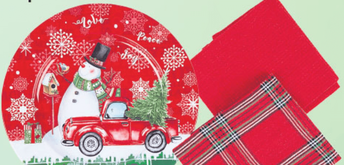 Set dekorativni tanjur + kuhinjske krpe - Akcija u trgovini KTC