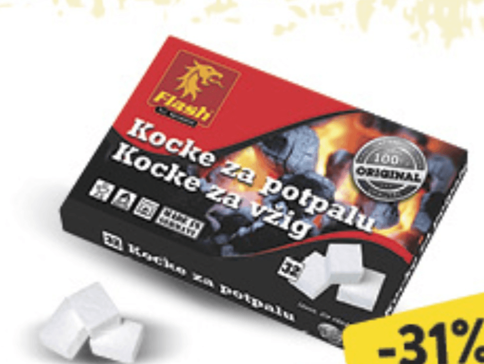 Flash kocke za potpalu 32/1, pak - Akcija u trgovini Konzum
