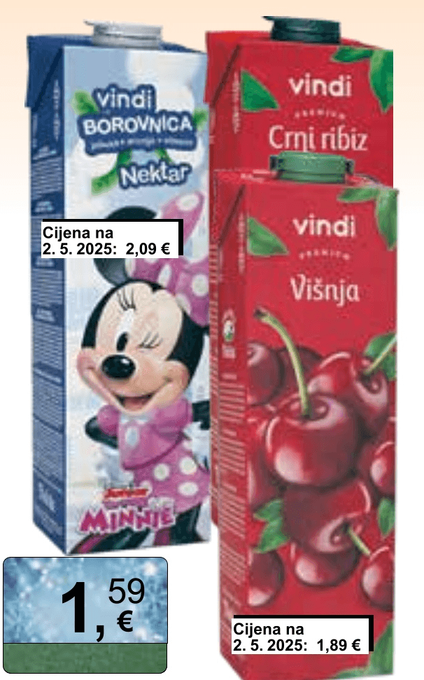 Vindi sok 1L - Akcija u trgovini KTC