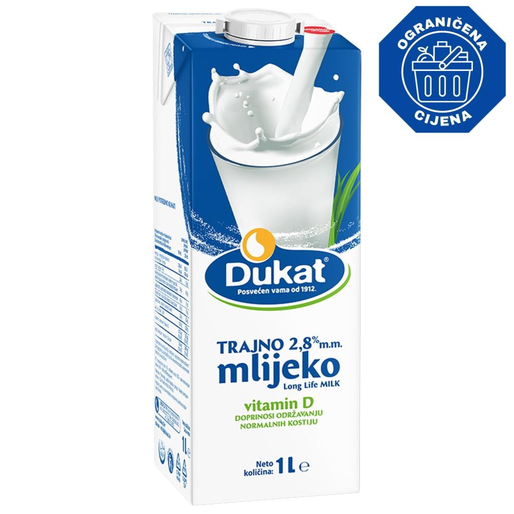 Dukat Mlijeko Trajno 1 l - Akcija u trgovini Studenac