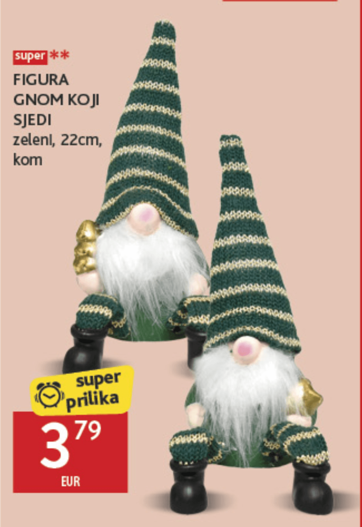 Figura Gnom koji sjedi 1 kom - Akcija u trgovini Konzum