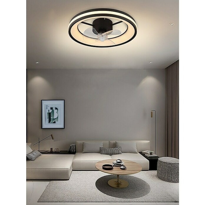 Stropni ventilator s LED osvjetljenjem 'Santana' 50 W, Ø 49,5 x v 15 cm - Akcija u trgovini Bauhaus