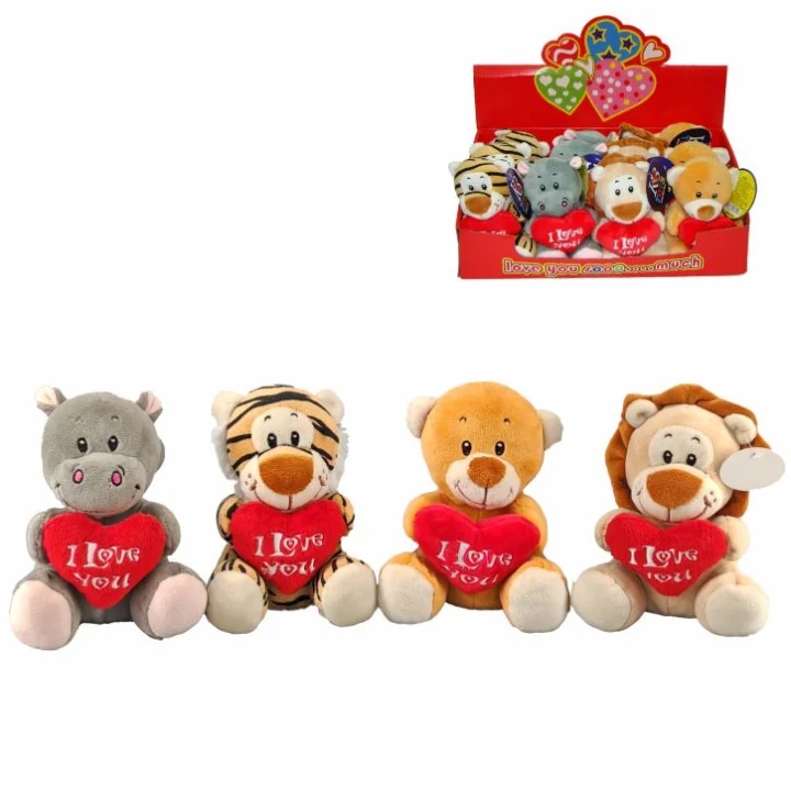 Plišana igračka s balonom ili Plišana životinja sa srcem 1 kom - Akcija u trgovini Spar