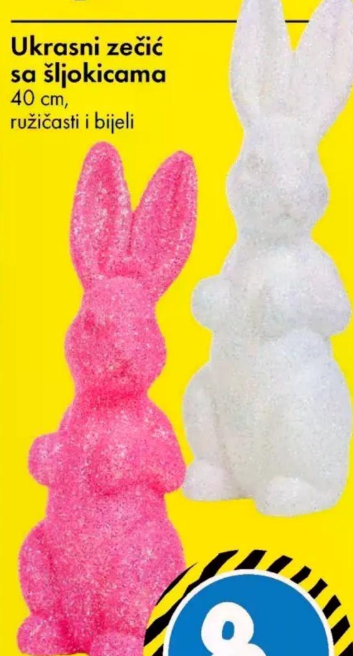 Ukrasni zečić sa šljokicama - Akcija u trgovini Tedi