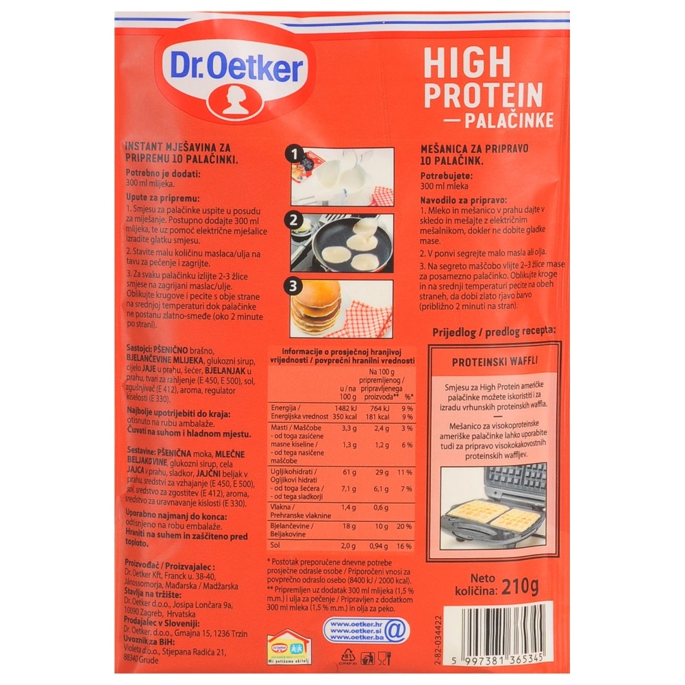 Dr. Oetker High protein palačinke 210g - Akcija u trgovini Žabac