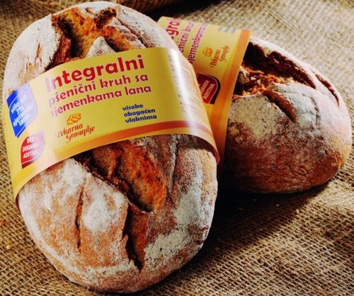 Pekarna Grosuplje Integra Kruh Integralni s lanom 500g - Akcija u trgovini Konzum