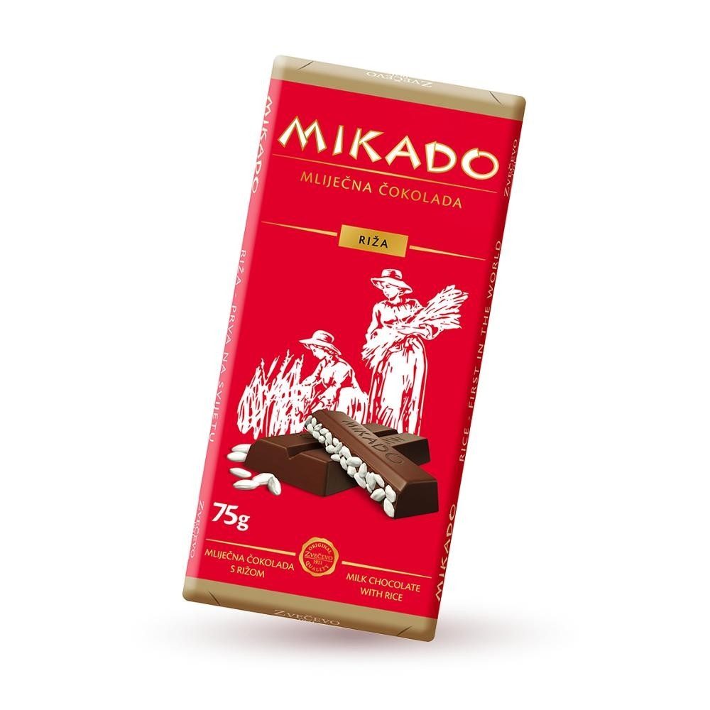 Zvećevo čokolada Braco i Seka ili Mikado riža 75 g Akcija u trgovini Plodine