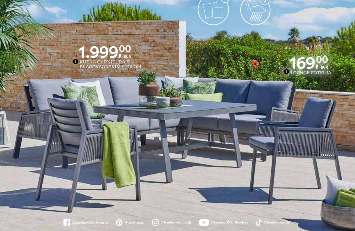 Kutna garnitura s blagovaonskim stolom Amalia - Akcija u trgovini Lesnina