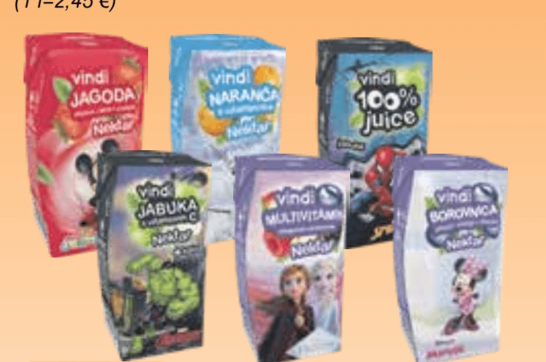 Voćni nektar Vindi 0,2 l - Akcija u trgovini KTC