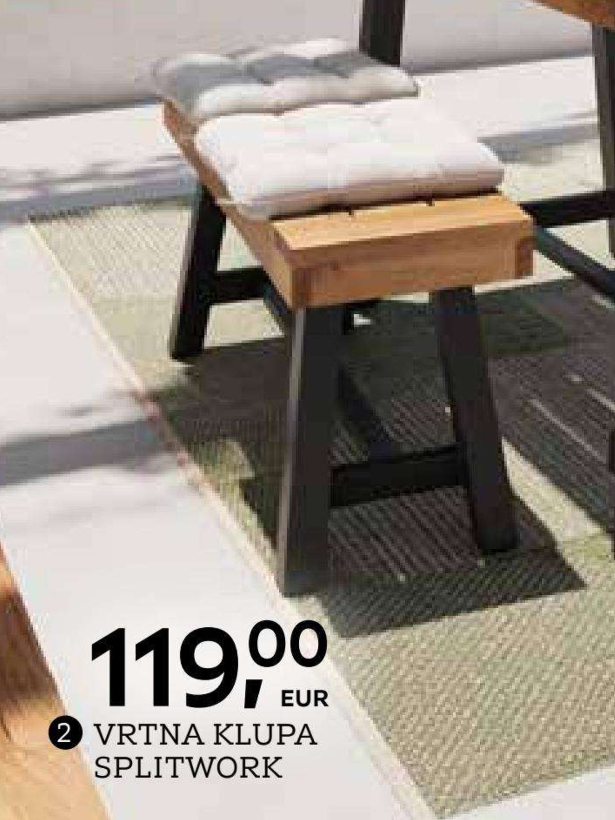 Vrtna klupa Splitwork - Akcija u trgovini Lesnina