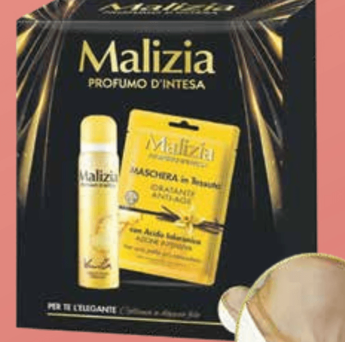 Poklon set Malizia vanilla dezodorans 150 ml, maska za lice, lančić s privjeskom - Akcija u trgovini KTC