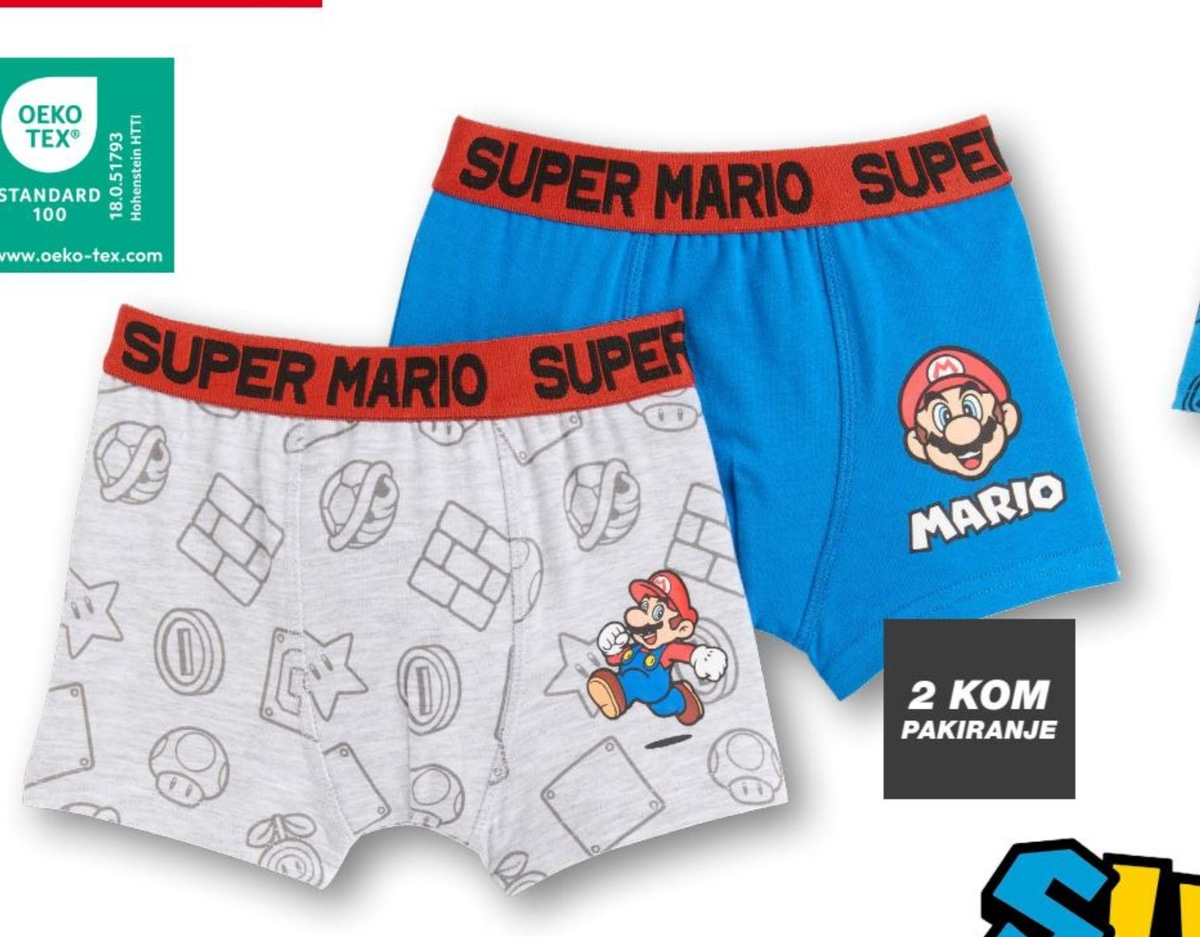 Dječje bokserice Super Mario 2 kom - Akcija u trgovini Kik