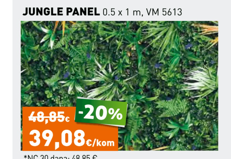 Jungle panel 0.5 x 1 m - Akcija u trgovini Grama