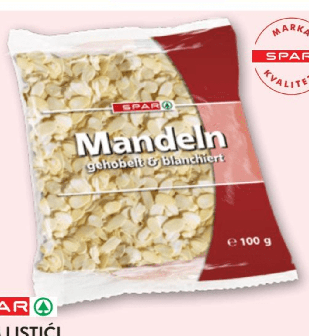 Badem listići 100 g Spar - Akcija u trgovini Spar